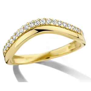 Bague anneau simple - Or Jaune, Zircons (GR4649GZ)
