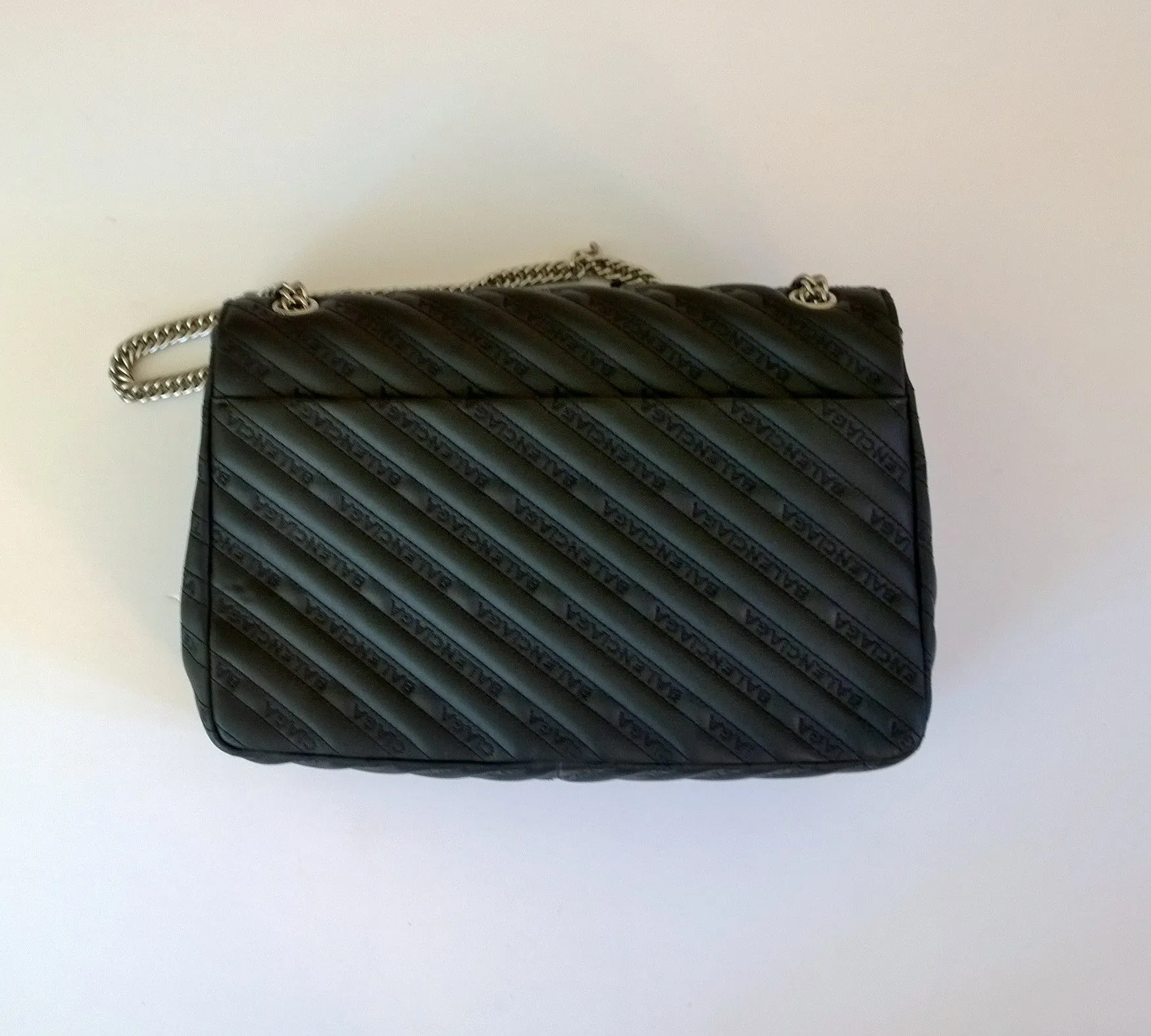 Balenciaga BB Lock Round Large Black Leather Embroidery Medium Bag