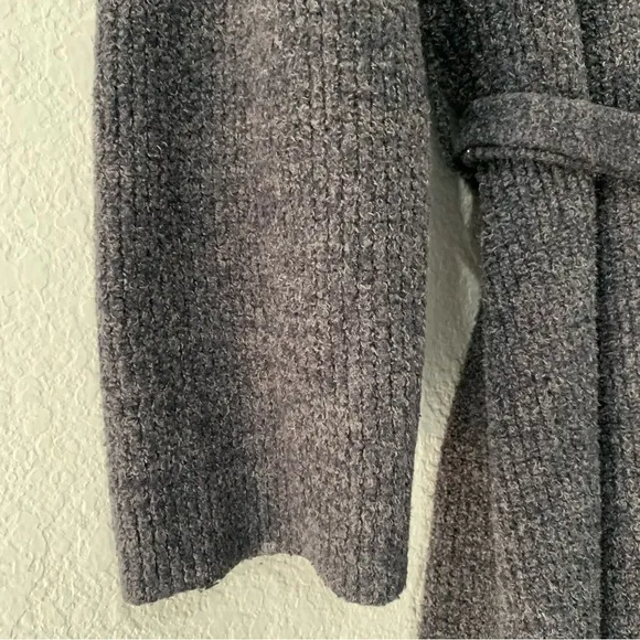 Barefoot Dreams Robe Women 2 M/L CozyChic Lite Charcoal Gray Belted Pockets 429