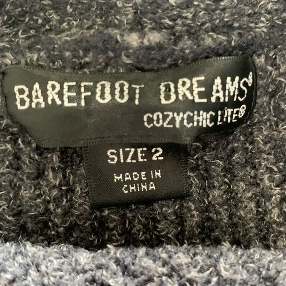 Barefoot Dreams Robe Women 2 M/L CozyChic Lite Charcoal Gray Belted Pockets 429