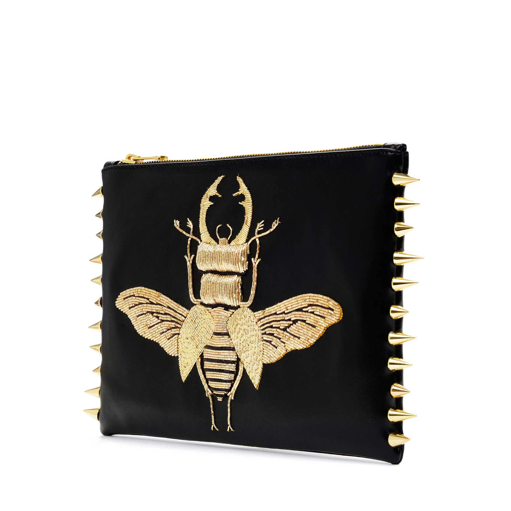 BEETLE EMBROIDERED CLUTCH BAG