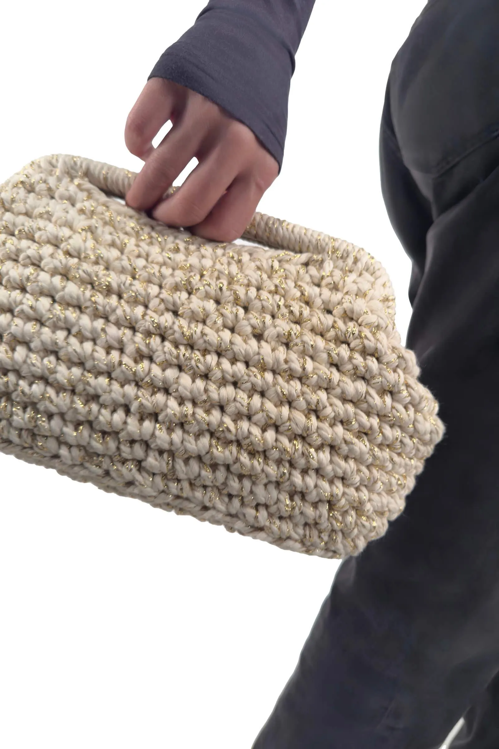 Beige Metallic Jessica Frame Clutch