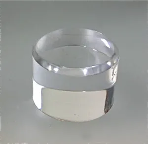 Beveled Round Acrylic Base 5/8 inch thick by 1.25 inch diameter, $5.