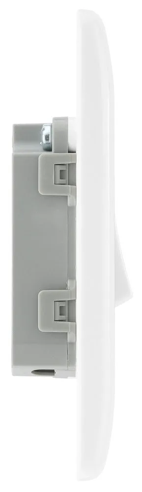 BG 812x5 White Round Edge Single Light Switch 10A (5 Pack)