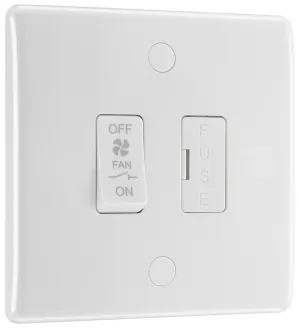 BG 815F White Round Edge Triple Pole Fused Fan Isolator Switch 10A