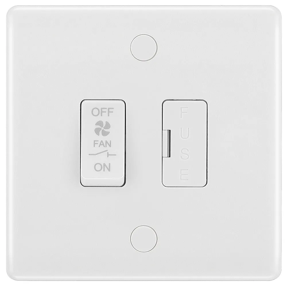 BG 815F White Round Edge Triple Pole Fused Fan Isolator Switch 10A