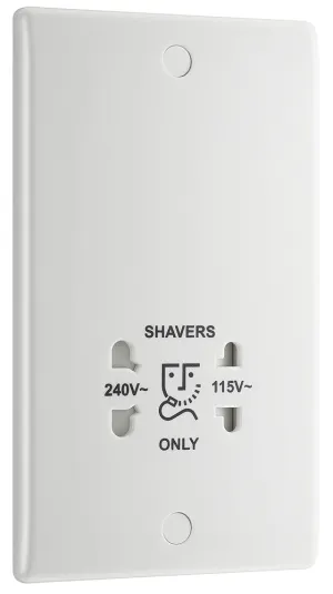 BG 820 White Round Edge Dual Voltage Shaver Socket