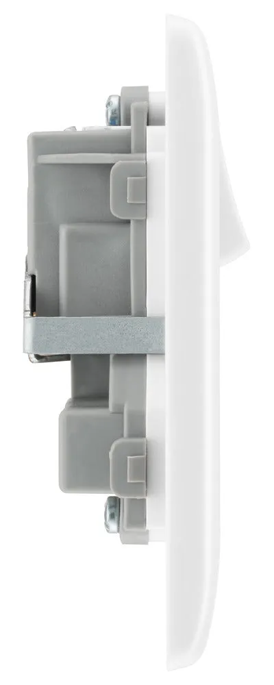 BG 822x5 White Round Edge 13A SP Double Socket (5 Pack)