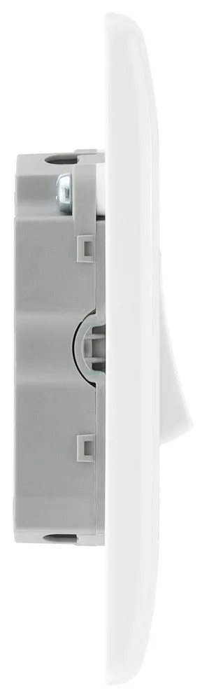 BG 843 White Round Edge Triple Light Switch 10A