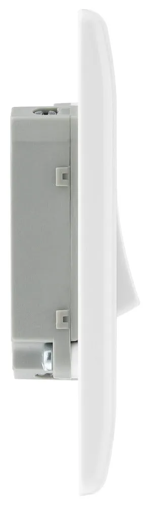 BG 844 White Round Edge Quad Light Switch 10A