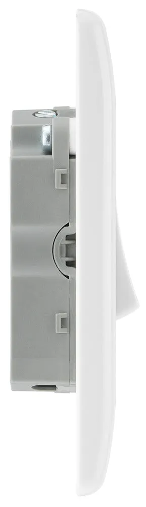 BG 846 White Round Edge Hexa Light Switch 10A