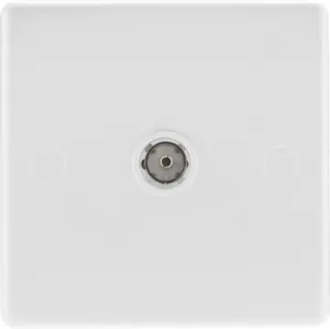 BG 860 White Round Edge TV Aerial Socket