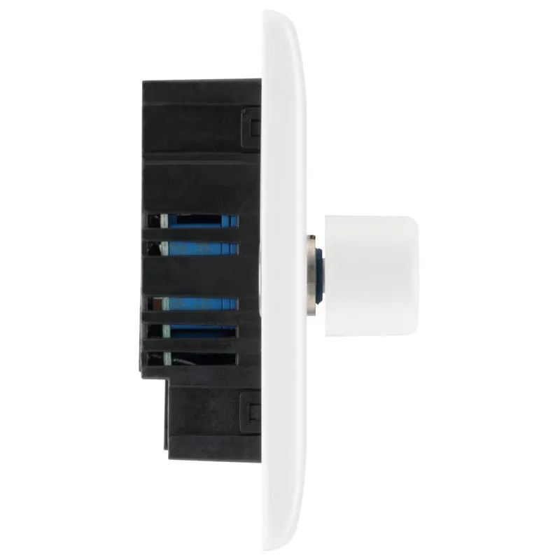 BG 884 White Round Edge 2-Way Quad Trailing Edge Dimmer Push On/Off