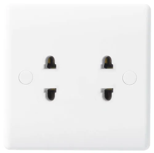 BG 898 White Round Edge 16A Double Shuttered Euro Socket