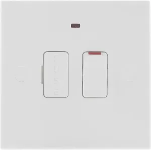 BG 951 White Square Edge Switched Spur   Cable Outlet