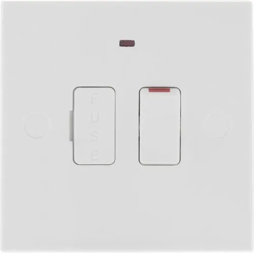BG 951 White Square Edge Switched Spur   Cable Outlet