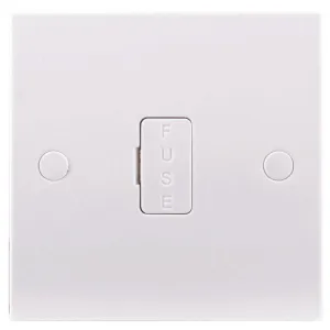 BG 953 White Square Edge Unswitched Spur   3A Fuse