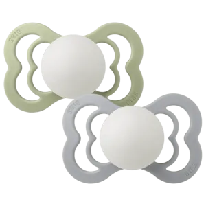 BIBS Pacifier Supreme 2 Pack Silicone - Sage Glow / Cloud Glow