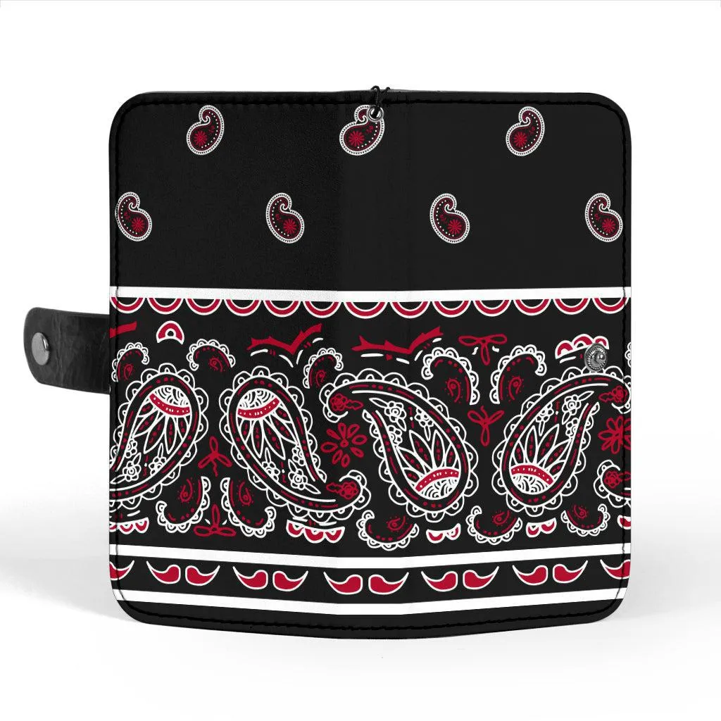 Black Bandana Edge Phone Case Wallet