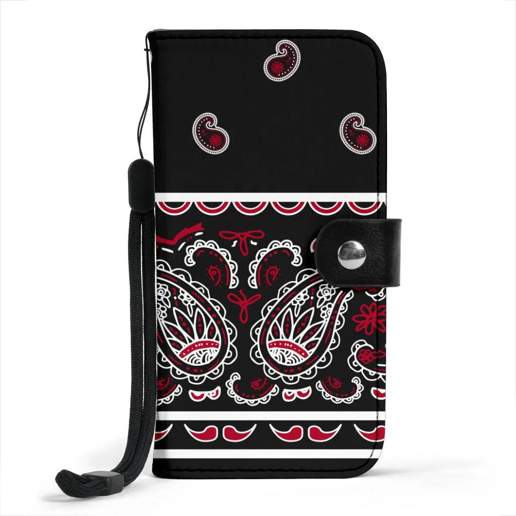 Black Bandana Edge Phone Case Wallet