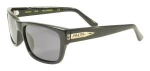 BLACK FLYS McFLY SUNGLASSES SHINY BLACK POLARIZED SMOKE LENS