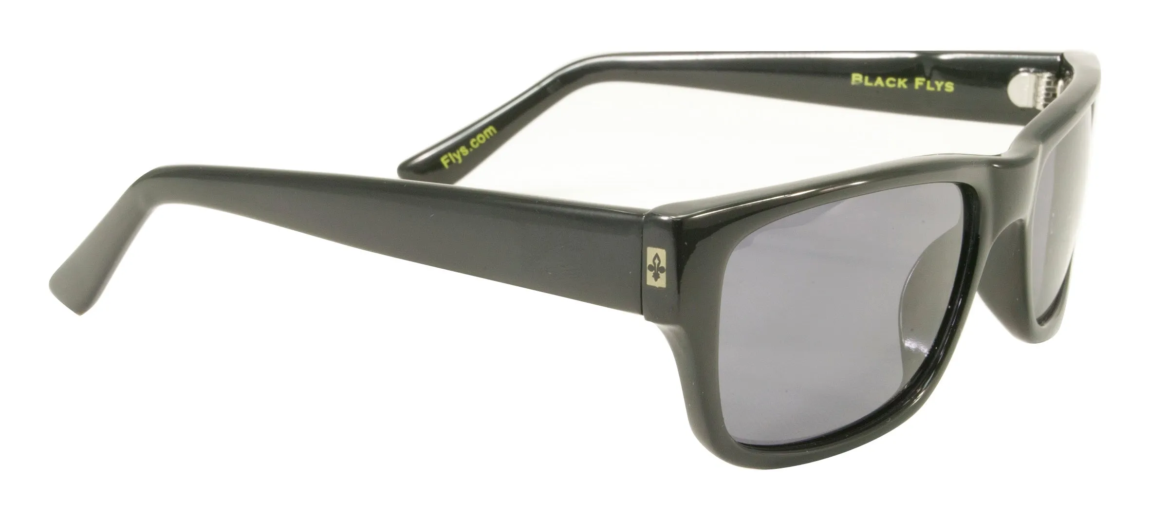 BLACK FLYS McFLY SUNGLASSES SHINY BLACK POLARIZED SMOKE LENS