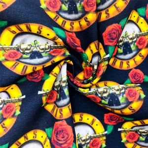 black series gun printed fabric