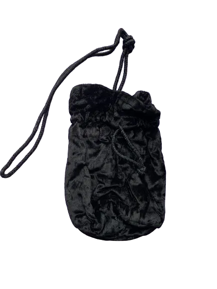 Black Velvet Crossbody Bucket Bag
