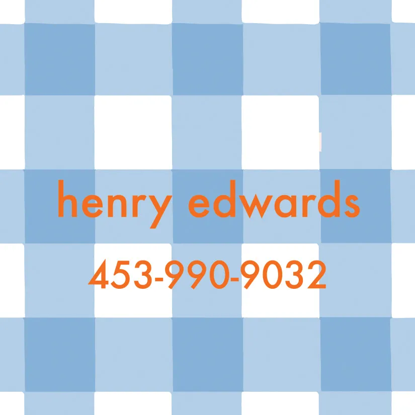 Blue Check Bag Tag