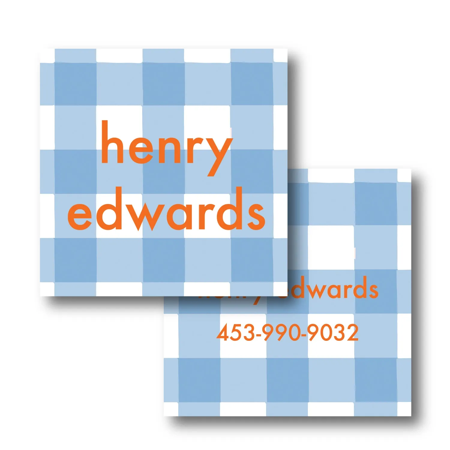 Blue Check Bag Tag