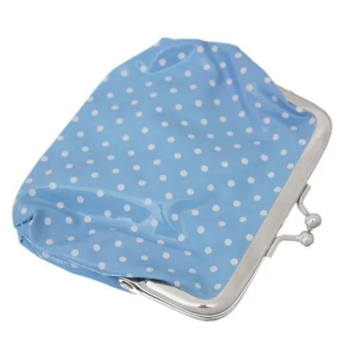 Blue Polka Dot Kisslock Coin Purse Wallet