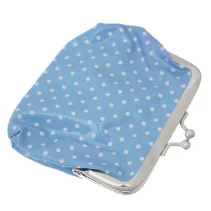 Blue Polka Dot Kisslock Coin Purse Wallet