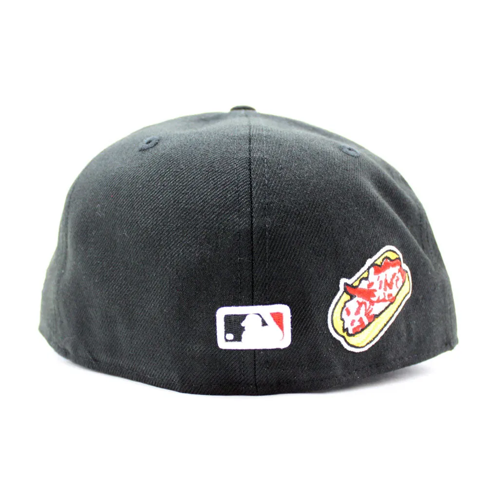 Boston Red Sox 8X Champions New Era 59Fifty Fitted Hat (Glow in the Dark Black Red Under Brim)