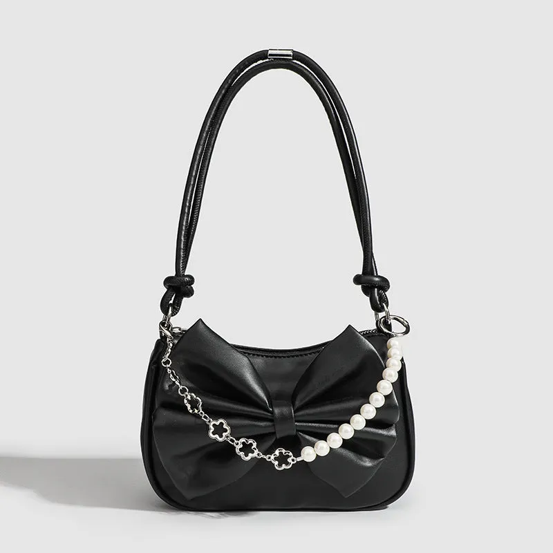 Bow Pearl Chain Shoulder Bag