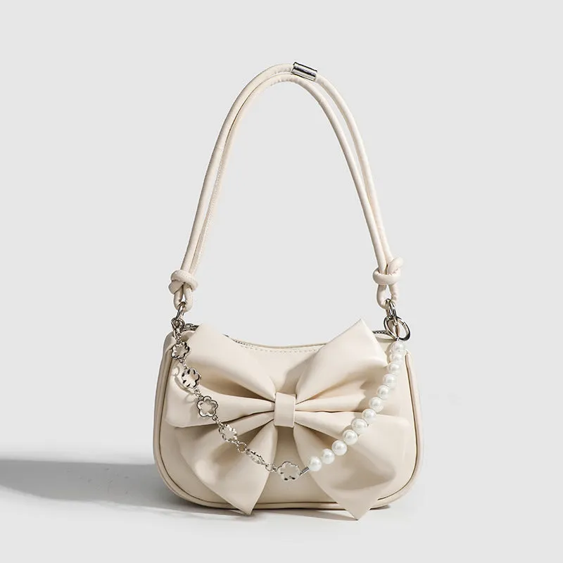 Bow Pearl Chain Shoulder Bag