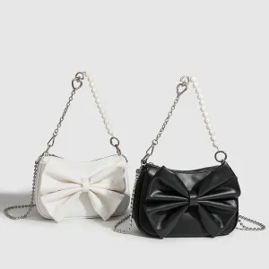 Bow Pearl Chain Shoulder Bag