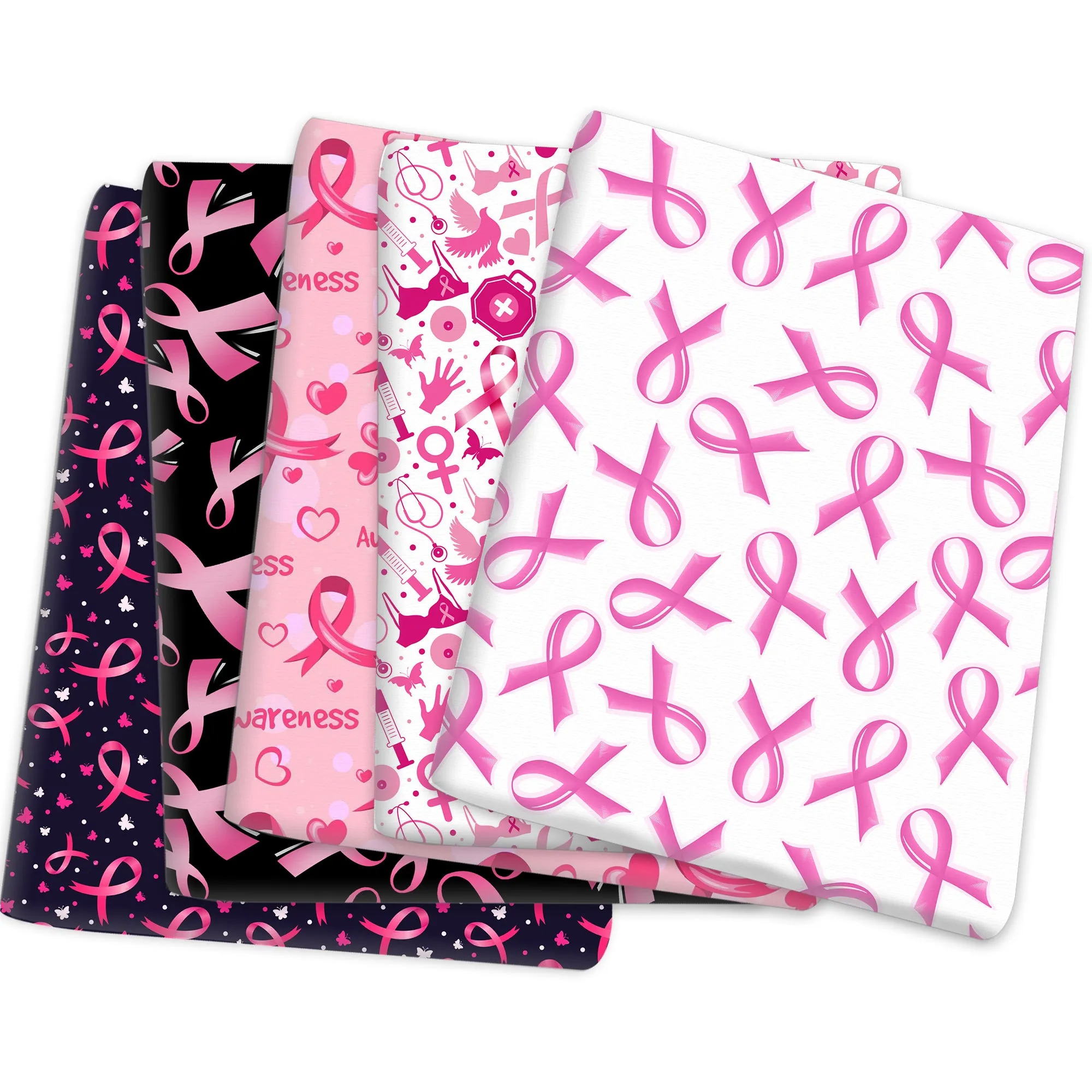Breast Cancer Theme Printed Fabric