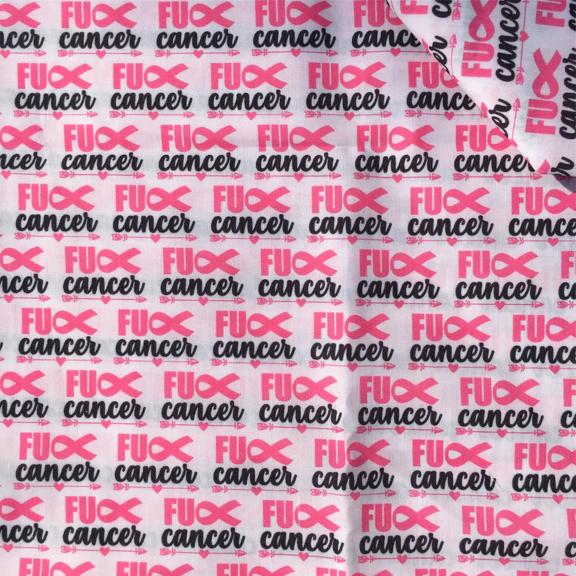 Breast Cancer Theme Printed Fabric
