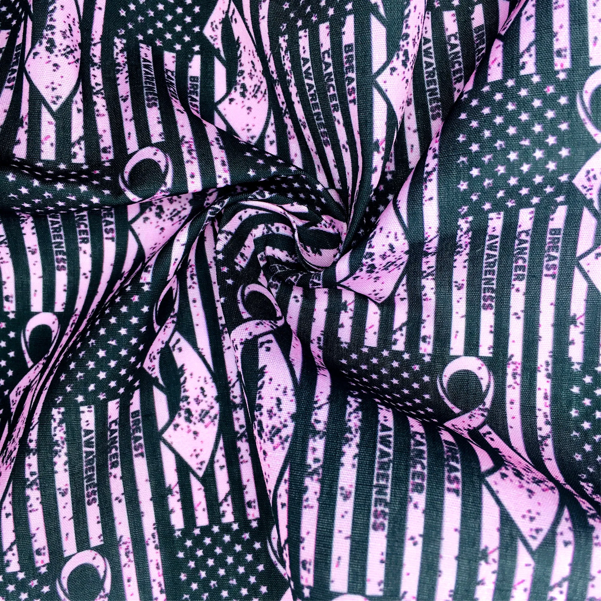 Breast Cancer Theme Printed Fabric