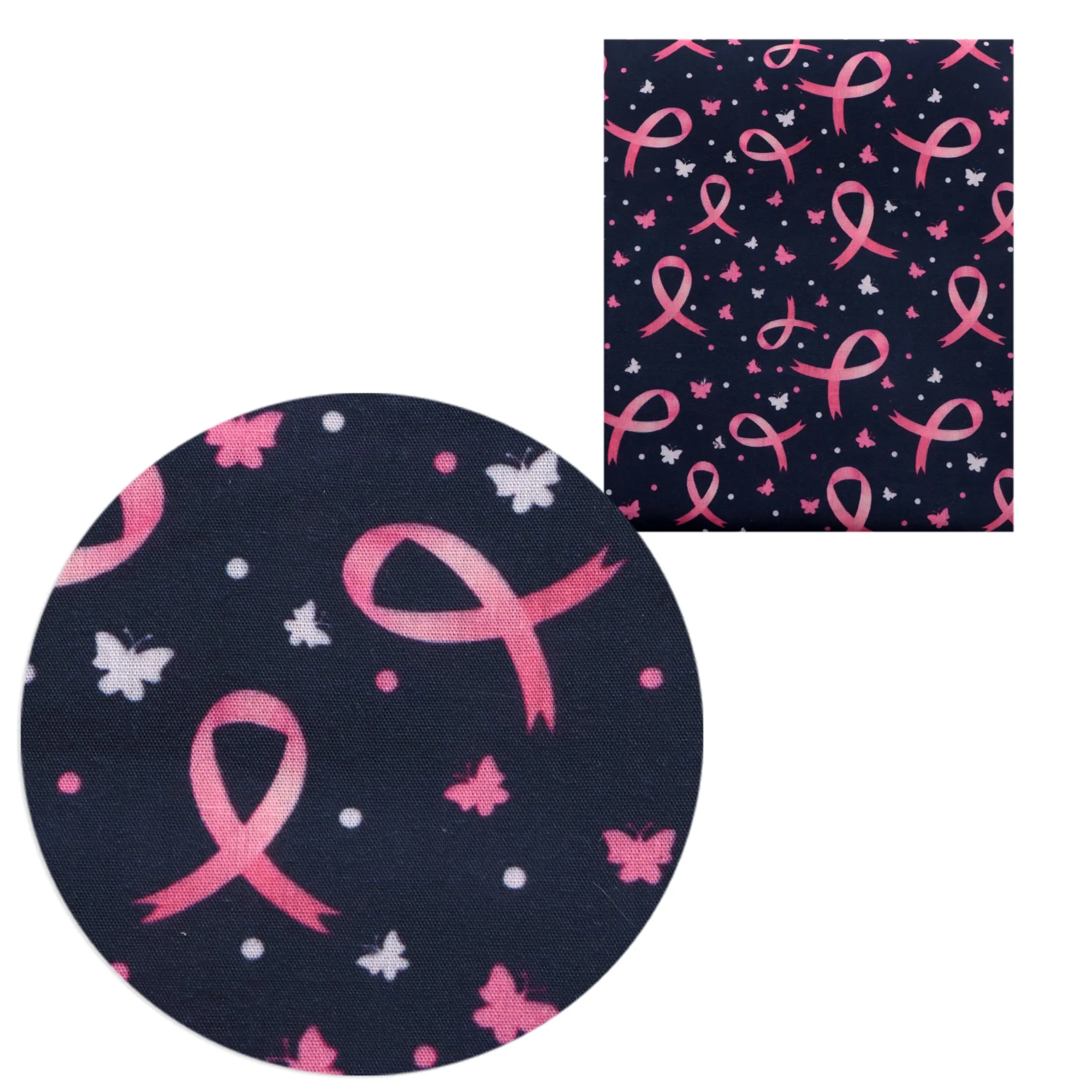 Breast Cancer Theme Printed Fabric