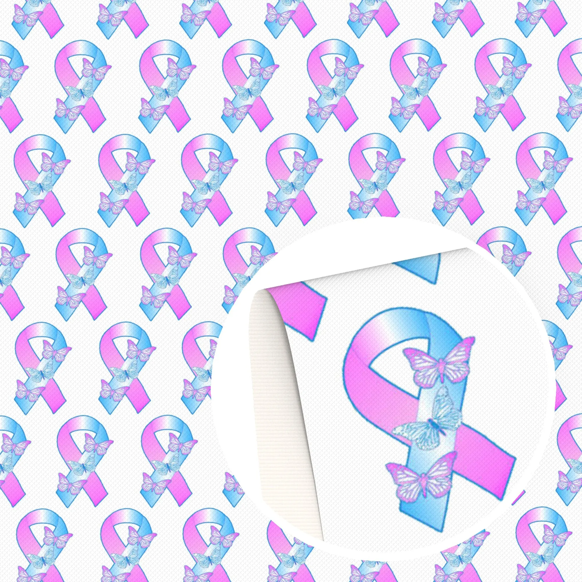 Breast Cancer Theme Printed Fabric