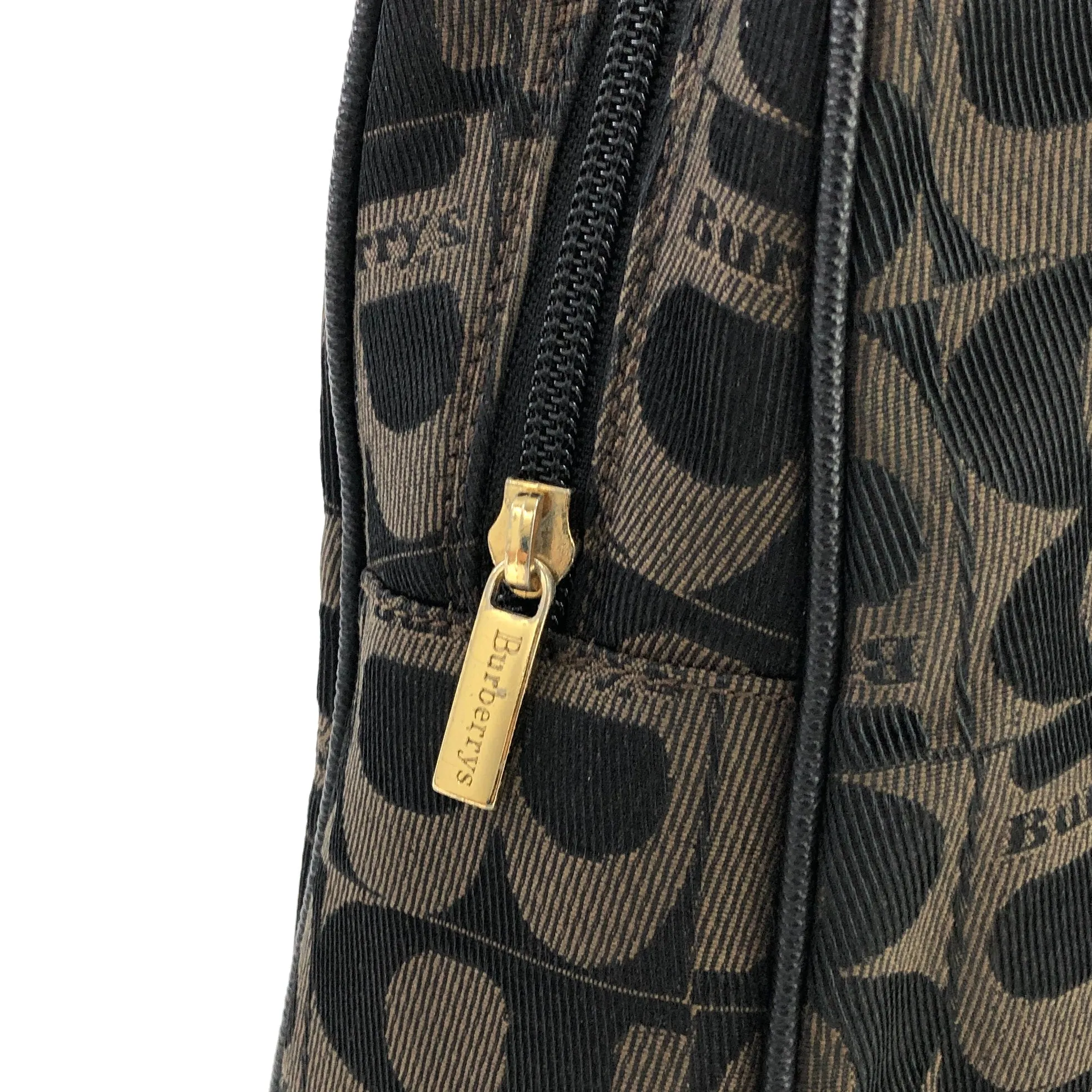 Burberrys Logo pattern Jacquard One-Shoulder bag Brown Vintage Old asmauk