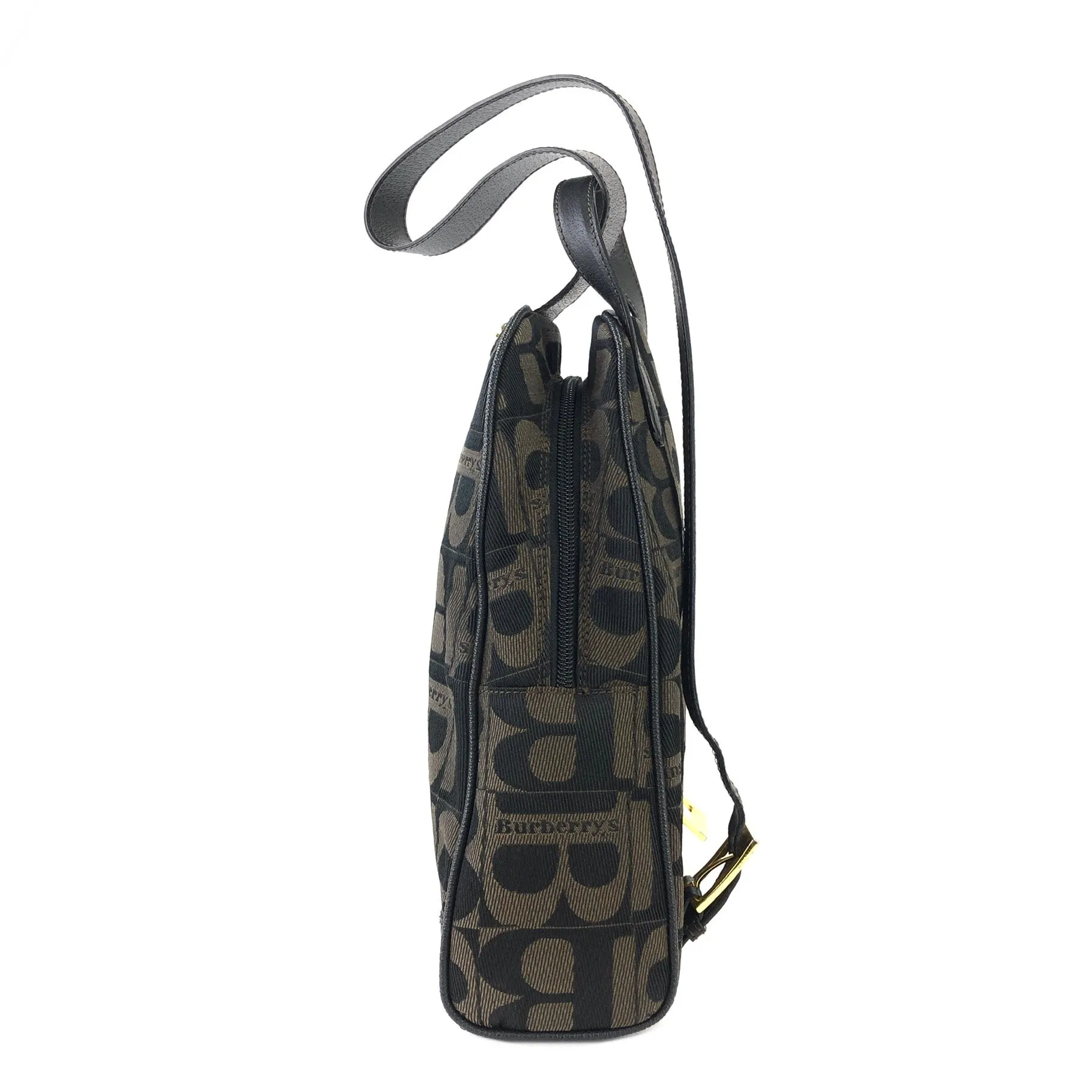 Burberrys Logo pattern Jacquard One-Shoulder bag Brown Vintage Old asmauk