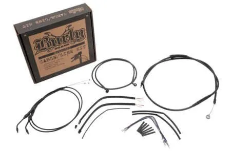 Burly Brand B30-1008 Extended Cable/Brake Line Kit for 12in. Ape Handlebars - Black Vinyl
