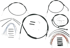 Burly Brand B30-1008 Extended Cable/Brake Line Kit for 12in. Ape Handlebars - Black Vinyl