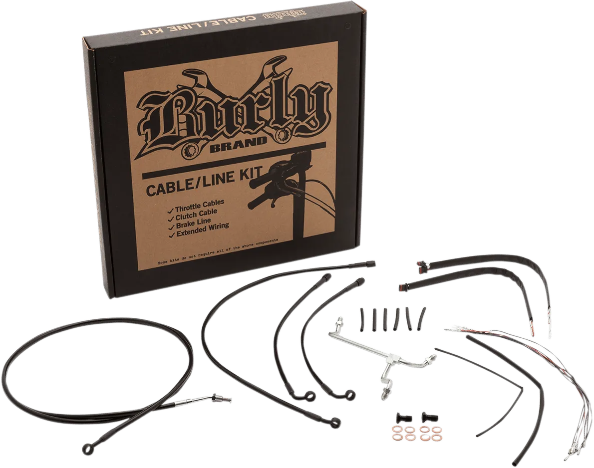 Burly Brand B30-1054 Extended Cable/Brake Line Kit for 16in. Gorilla Handlebars - Stainless Steel