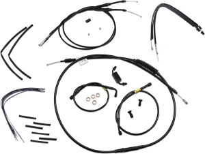 Burly Brand B30-1214 Extended Cable/Brake Line Kit for 12in. Gorilla Handleblars - Black