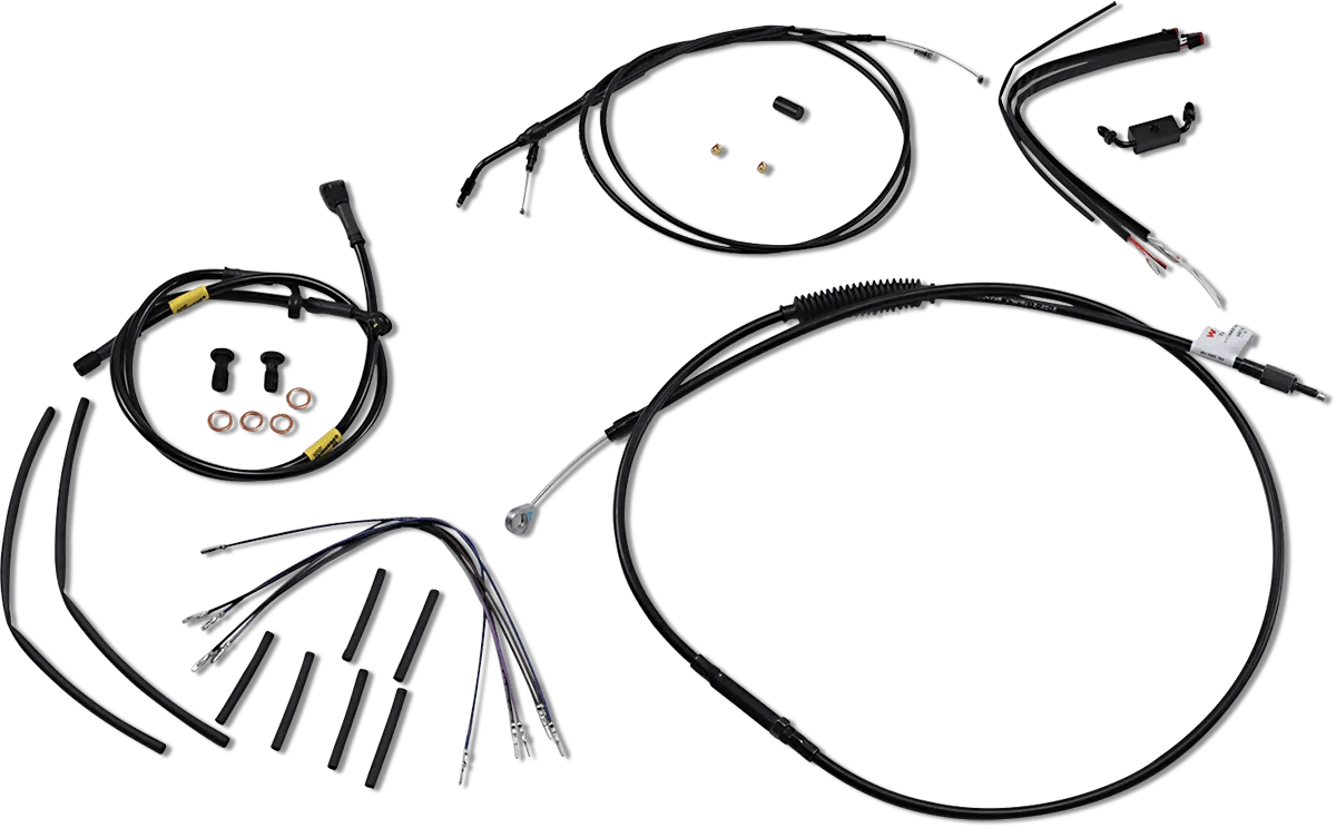 Burly Brand B30-1216 Extended Cable/Brake Line Kit for 16in. Gorilla Handleblars - Black