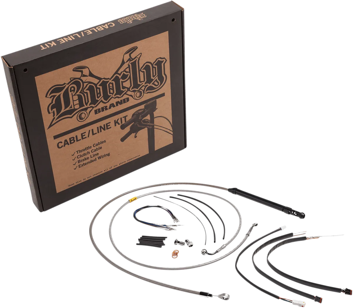 Burly Brand B30-1250 Handlebar Cable/Line Install Kits - Stainless Steel