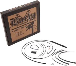 Burly Brand B30-1265 Black Vinyl Handlebar Cable & Brake Line Kit for Jail Bars - 14in.